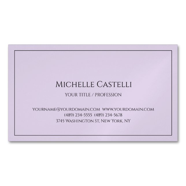 Carte De Visite Magnétique Premium Silk Professional Unique Classique Simple (devant)