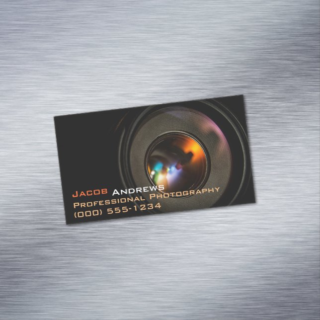Carte De Visite Magnétique Pro photographie (objectif de caméra) (In Situ)