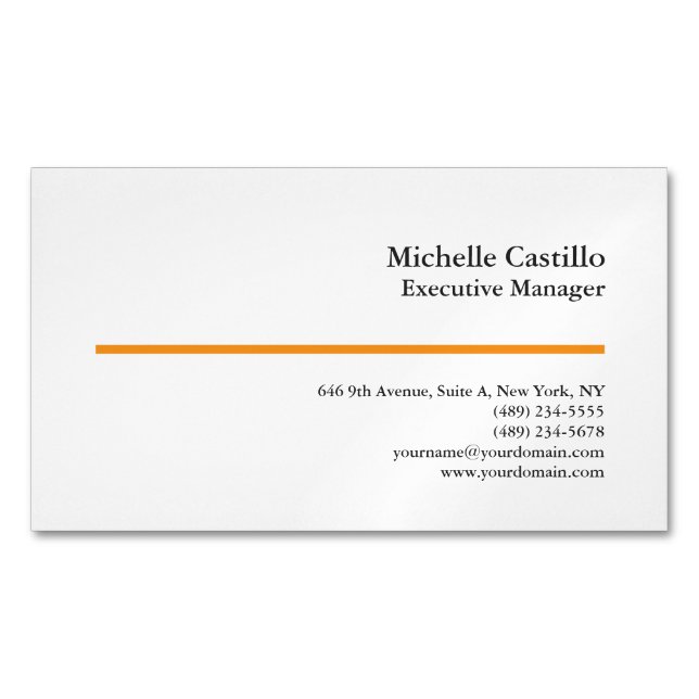 Carte De Visite Magnétique Professional Minimalist Modern Plain (devant)