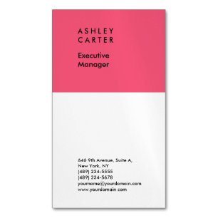 Carte De Visite Magnétique Professionnel élégant rose blanc clair minimaliste