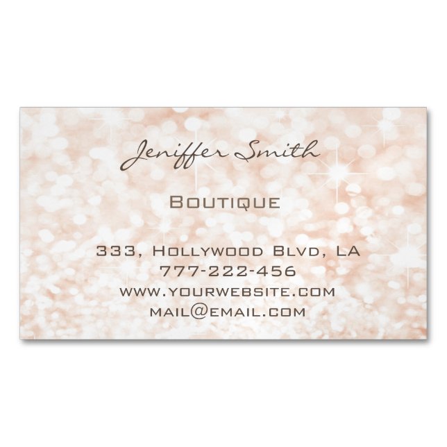 Carte De Visite Magnétique Professionnel glamour élégant bokeh scintillant (devant)