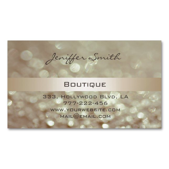 Carte De Visite Magnétique Professionnel glamour élégant moderne bokeh (devant)
