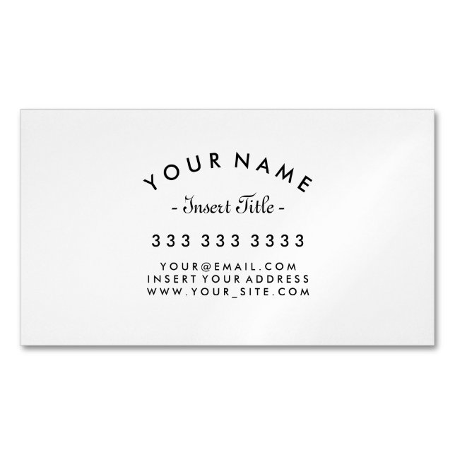 Carte De Visite Magnétique Professionnel incurvé élégant des textes (devant)
