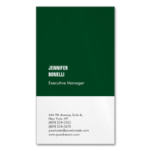 Carte De Visite Magnétique Professionnel minimaliste forêt moderne vert blanc