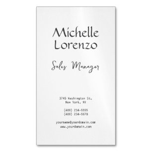 Carte De Visite Magnétique Professionnel Moderne Simple Noir & Blanc