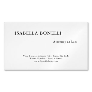 Carte De Visite Magnétique Professionnel Noir Blanc Minimaliste Plat Créatif