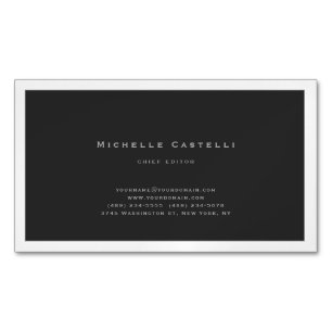 Carte De Visite Magnétique Professionnel Unique Classique Noir Blanc