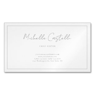 Carte De Visite Magnétique Professionnel Unique Classique Noir Blanc