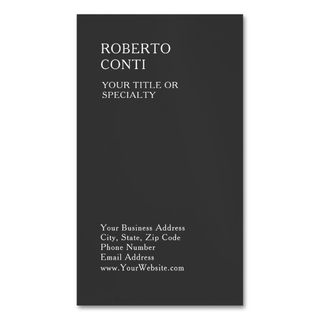 Carte De Visite Magnétique Professionnel Unique Simple Minimaliste tendance N (devant Vertical)