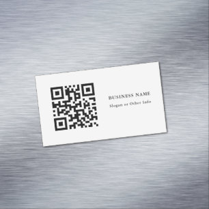 Carte De Visite Magnétique QR Code noir et blanc simple