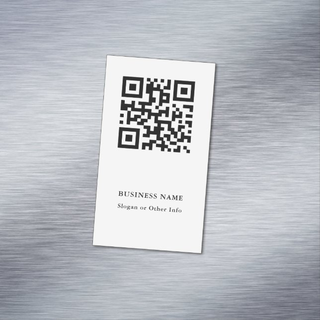 Carte De Visite Magnétique QR Code noir et blanc simple (In Situ)