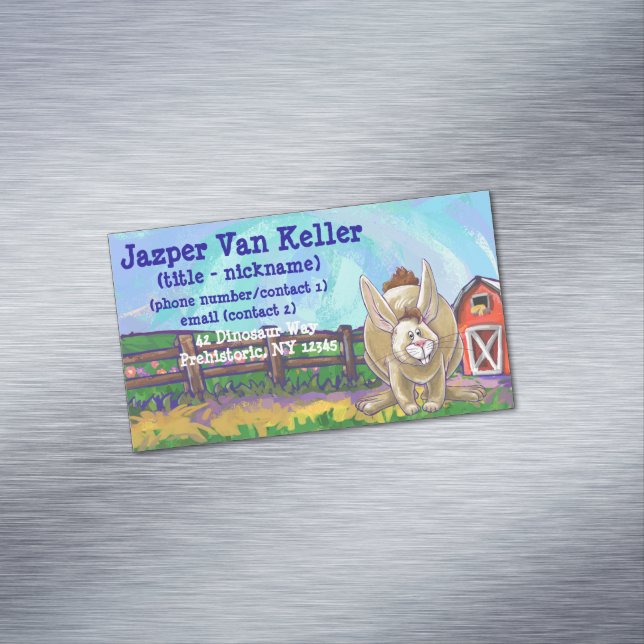Carte De Visite Magnétique Rabbit Animal Parade écrire des trucs (In Situ)