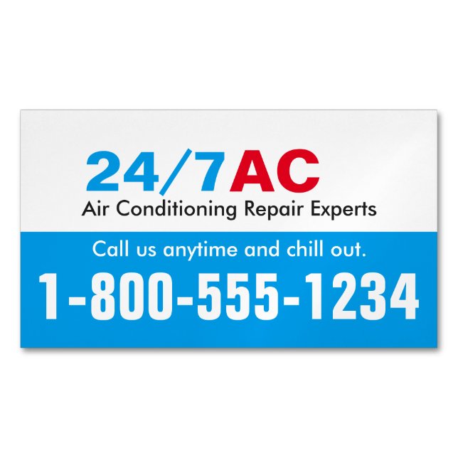 Carte De Visite Magnétique Rappel bleu et rouge de nombre (devant)