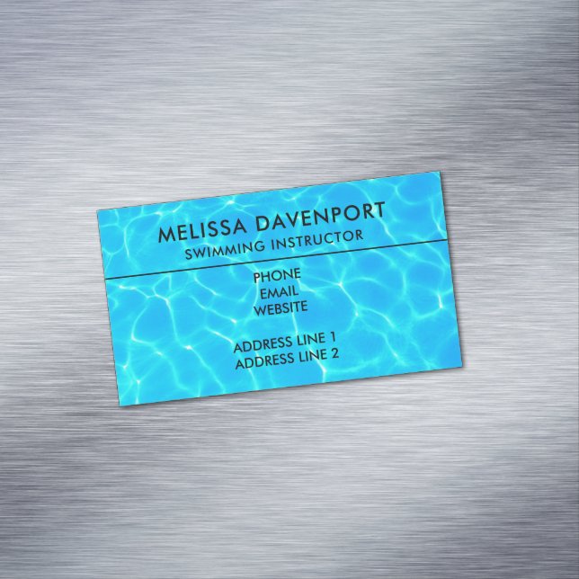 Carte De Visite Magnétique Réflexions sur l'eau de la piscine bleu chatoyante (In Situ)