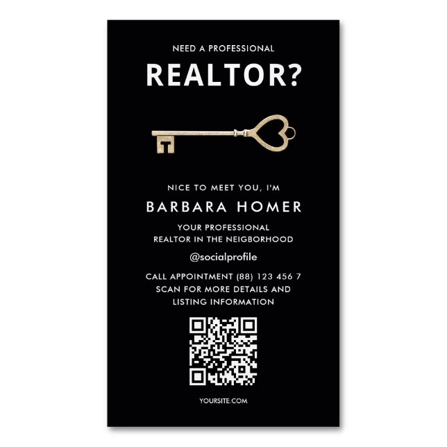 Carte De Visite Magnétique Rendez-vous de l'agent immobilier du concessionnai (devant Vertical)