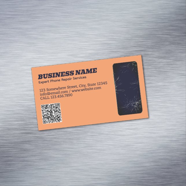 Carte De Visite Magnétique Réparation de téléphone QR (In Situ)