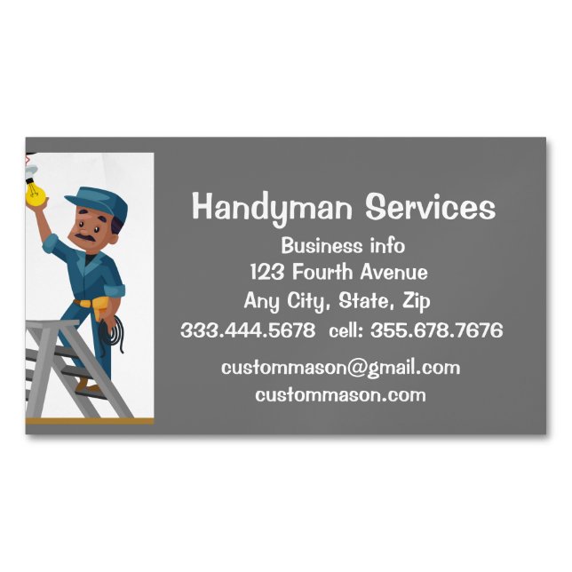 Carte De Visite Magnétique Réparation des services Handyman personnalisés (devant)