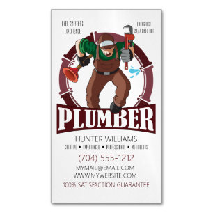 Carte De Visite Magnétique Réparation moderne de plomberie Handyman Plumbing