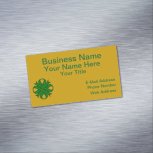Carte De Visite Magnétique Ribbon de trèfle vert émeraude par Kenneth Yoncich