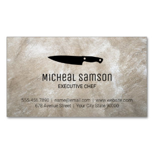 Carte De Visite Magnétique Rock   Chef Knife   Chef exécutif