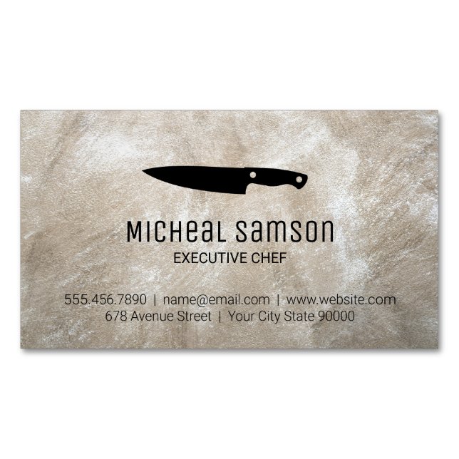 Carte De Visite Magnétique Rock | Chef Knife | Chef exécutif (devant)