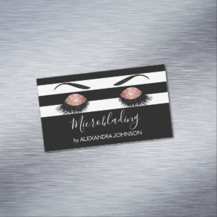 Carte De Visite Magnétique Rose Gold Sparkly Parties scintillant Moderne Micr