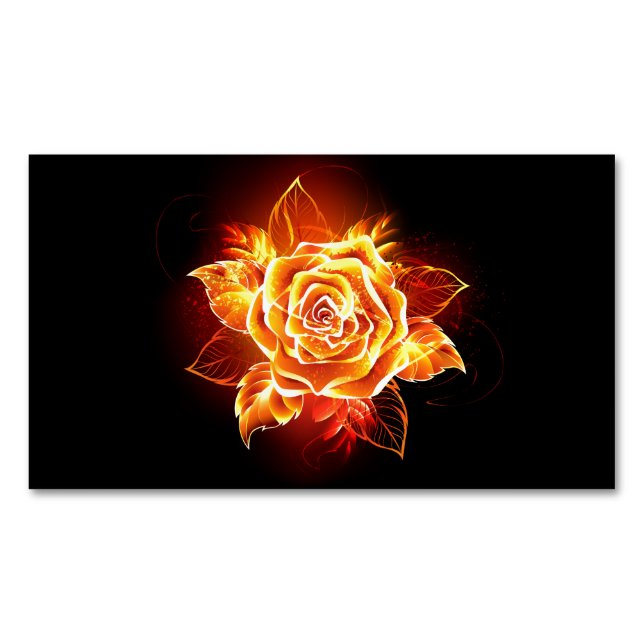 Carte De Visite Magnétique Rose incendie en floraison (devant)