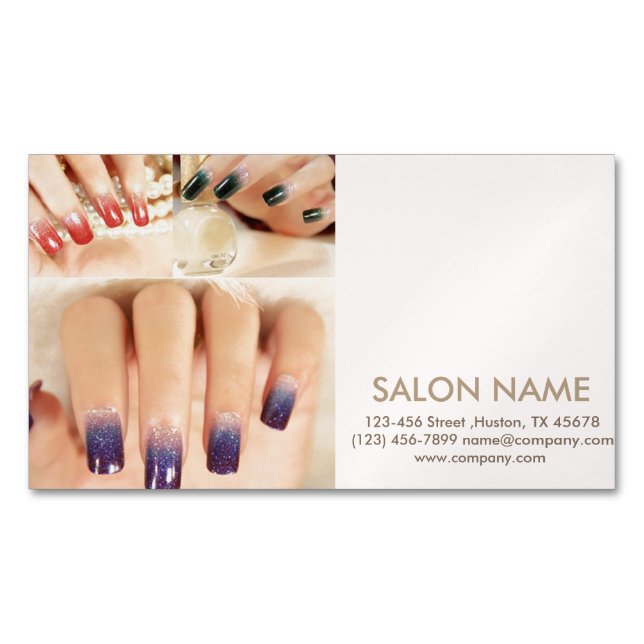 Carte De Visite Magnétique salon à ongles SPA de beauté tendance (devant)