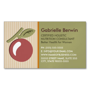 Carte De Visite Magnétique Santé holistique Girly de femmes de consultant en