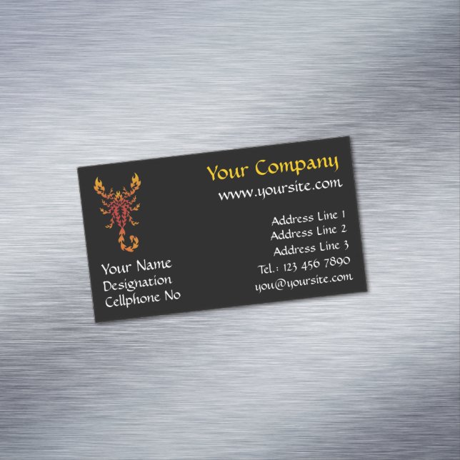 Carte De Visite Magnétique Scorpion flamant (In Situ)