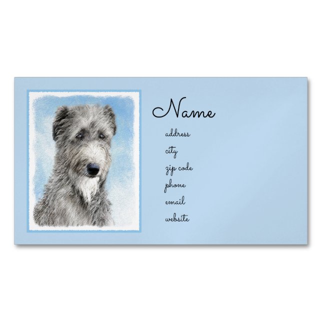 Carte De Visite Magnétique Scottish Deerhound Peinture - Cute Original Chien  (devant)