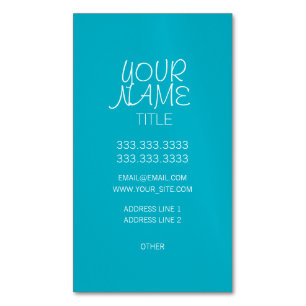 Carte De Visite Magnétique Scuba Blue Freehand simple