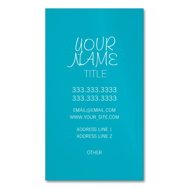 Carte De Visite Magnétique Scuba Blue Freehand simple (devant Vertical)
