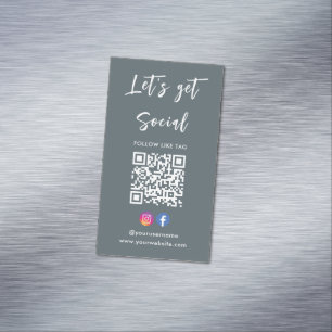 Carte De Visite Magnétique Se Connecter Avec Nous Instagram Facebook Qr Code