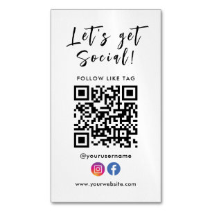 Carte De Visite Magnétique Se Connecter Avec Us Qr Code Facebook Instagram