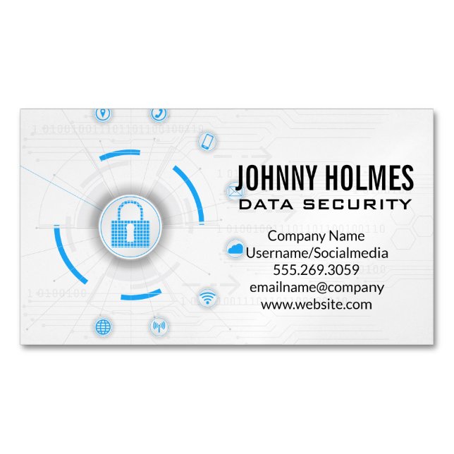 Carte De Visite Magnétique Sécurité réseau | Cyberprotection (devant)