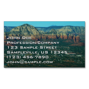 Carte De Visite Magnétique Sedona et Coffee Pot Rock vus d'en haut