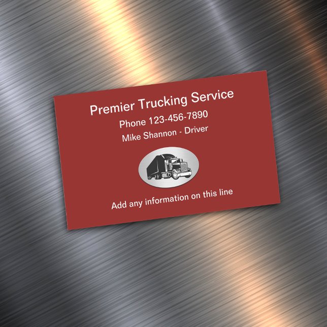 Carte De Visite Magnétique Service de camionnage moderne (Créateur téléchargé)