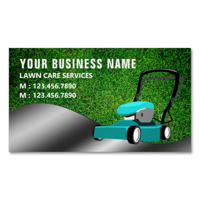 Carte De Visite Magnétique Service de jardinage de la laiterie Turquoise (devant)