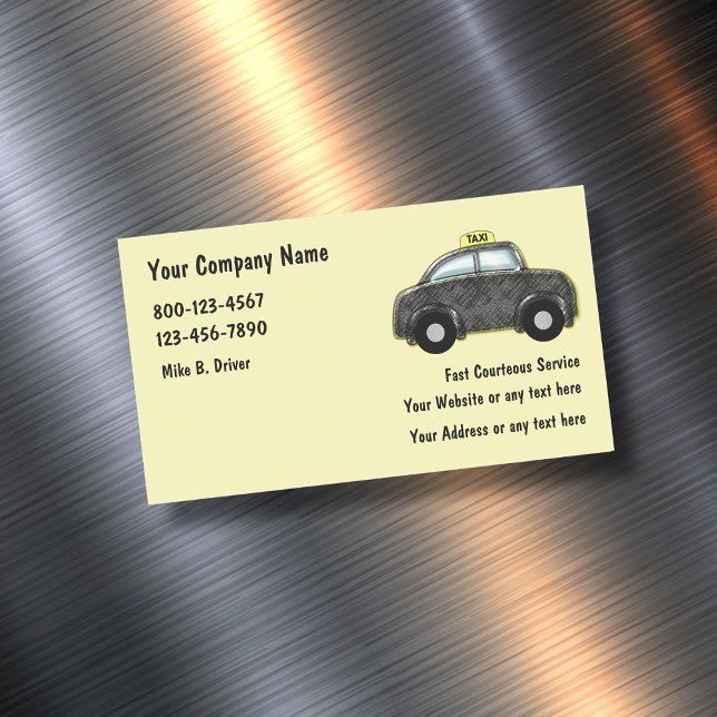 Carte De Visite Magnétique Service De Location De Taxi Branché (Créateur téléchargé)