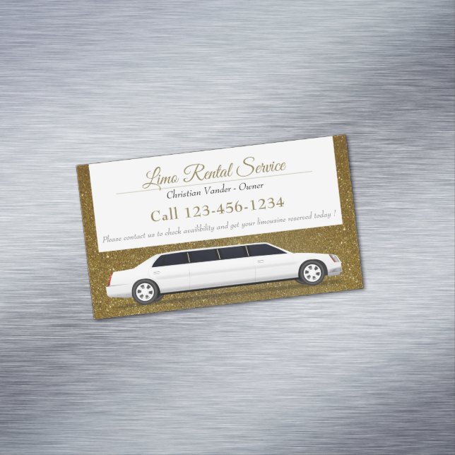 Carte De Visite Magnétique Service De Location Et De Conducteur Limo | Partie (In Situ)