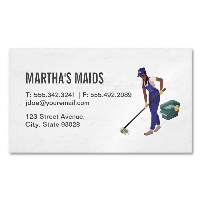 Carte De Visite Magnétique Service de ménage | Nettoyeurs (devant)