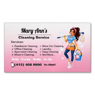 Carte De Visite Magnétique Service de nettoyage de maison