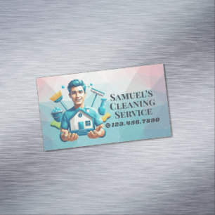 Carte De Visite Magnétique Service de nettoyage de maison moderne ménage