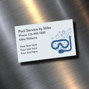 Carte De Visite Magnétique Service De Piscine Simple