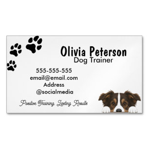 Carte De Visite Magnétique Services de formation canine minimaliste personnal