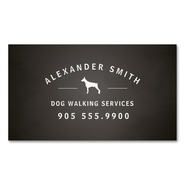 Carte De Visite Magnétique Services de marche de chiens (devant)