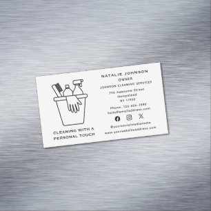 Carte De Visite Magnétique Services de nettoyage des maisons Janitorial Média