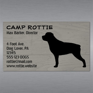 Carte De Visite Magnétique Silhouette de chien animal de compagnie Rottweiler