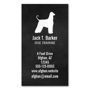 Carte De Visite Magnétique Silhouette de race de chien de race afghane